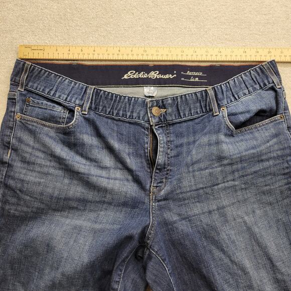 Eddie Bauer Boyfriend Fit Slim Leg Jeans Women's Plus Size 20W Stretch Denim - Picture 3 of 8